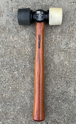 Craftsman Dual-Head Rubber Mallet with Wooden Handle Nos 38304 Rare