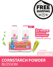 Johnson's Baby Blossom Talc Cornstarch Powder 500g x 2 Twin Pack Gentle