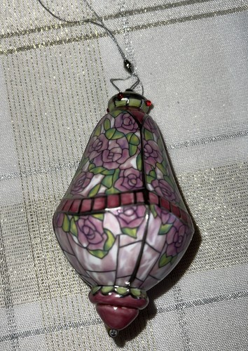 Christmas Ornaments Era Of Louis Tiffany #5 Set Of 3 Bradford Exchange Porcelain - Picture 6 of 10