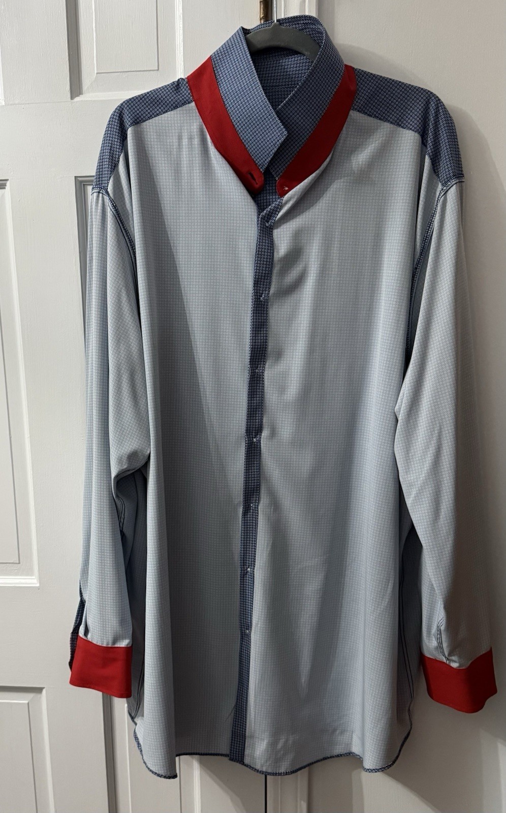 Murano Performance Long Sleeve Button Down Blue/W… - image 13