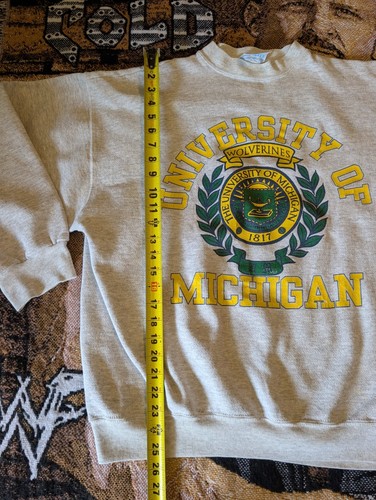 Vtg 80s University Of Michigan Sweatshirt XL Long Sleeve Graphic Made In USA - Picture 8 of 16