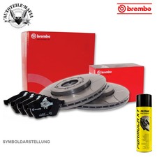 BREMBO Bremsensatz Bremsscheiben Bremsbelag + Bremsenreiniger vorne für CITROËN
