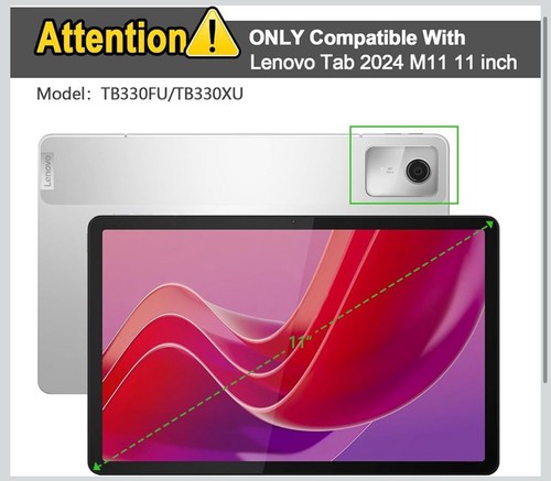 Full Body Detachable Keyboard Case for Lenovo Tab M11 11" 2024 TB330FU TB330XU - Afbeelding 4 van 23