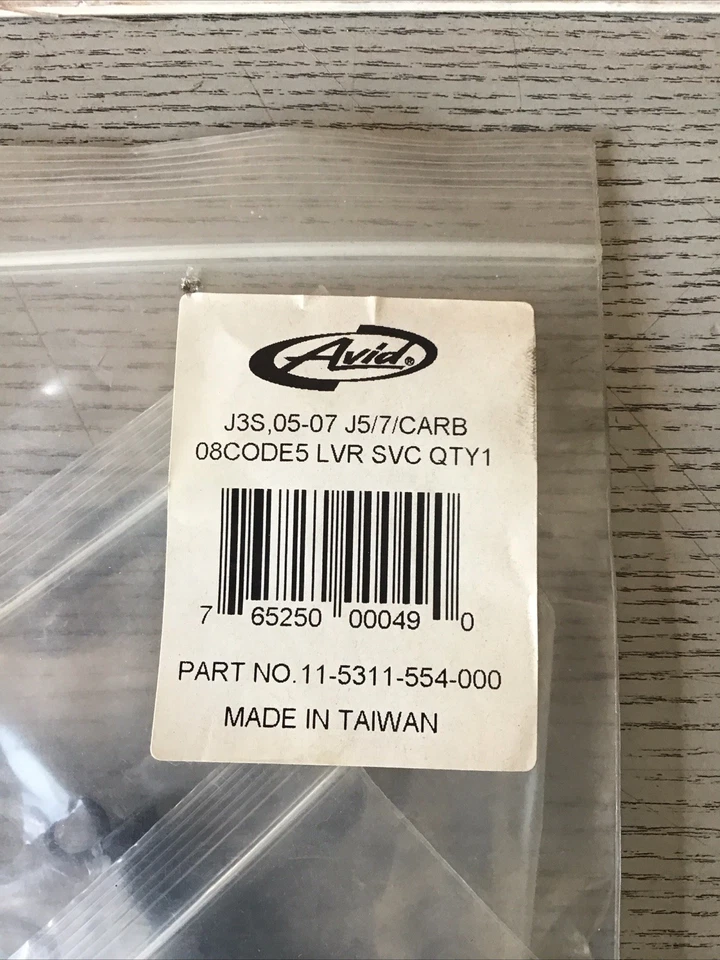 Avid J3S 05-07 J5/7/Carb 08 Code5 LVR SVC QTY1 Neu OVP Lagerware - Bild 2 von 4