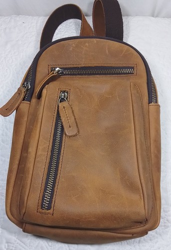 Bolso bandolera de cuero para hombre de moda, mochila con correa ajustable - Imagen 2 de 11
