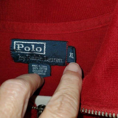 Polo Ralph Lauren Mens XL Double Knit Mock Pullover with Zipper Red - Picture 2 of 18