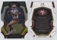 2022 Panini Select Premier Level Green & Yellow Prizm Die-Cut Trey Lance #185