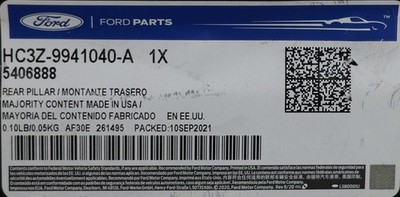 NEW OEM Ford Pickup Bed Rear Outer Pillar Right HC3Z-9941040