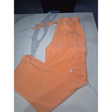 Easy Stretch Women Scrub Pants Coral Orange Cargo Jogger BU4445 CORHA Medium