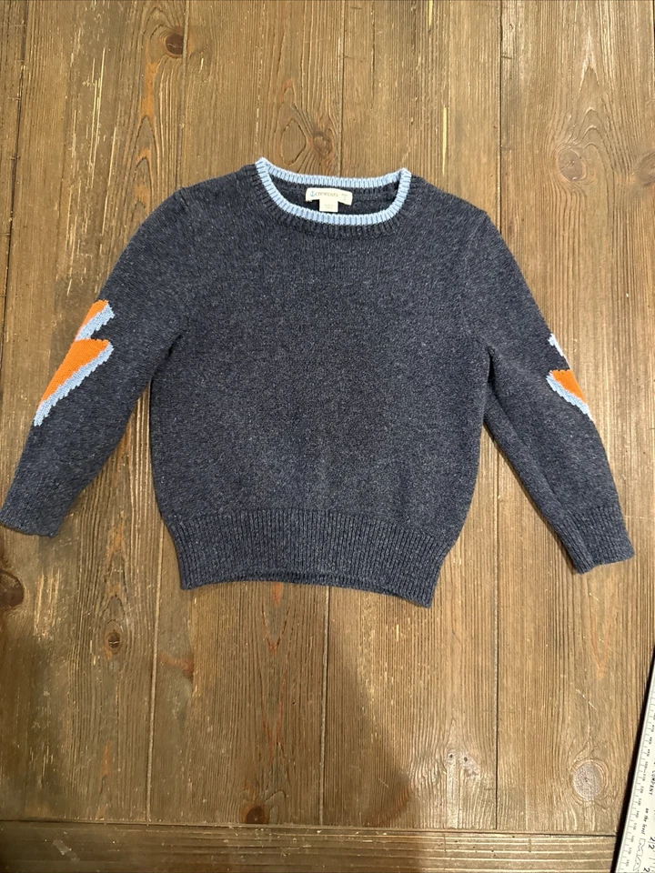Suéter J Crew Corte Redondo Niños Talla 2 Rayos Gris Cuello Redondo Mezcla de Algodón  Foto 2 de 4