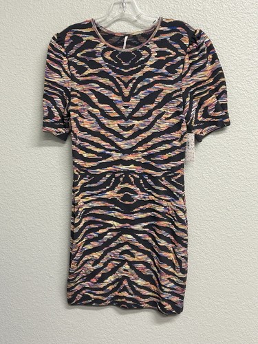 Abito Free People nuovo con etichetta donna multicolore zebrato take me out bodycon festival - Foto 11 di 11