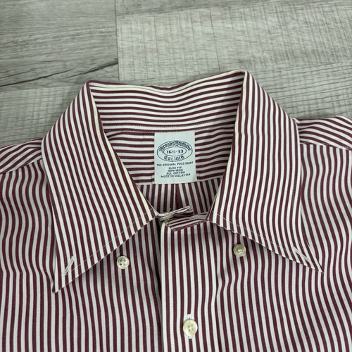 Brooks Brothers Rojo Blanco Rayas Manga Larga Abotonada Hombre Grande - Imagen 3 de 9