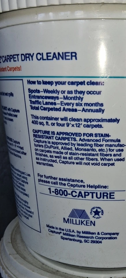 Limpiador en seco de alfombras Capture 4 libras de Milliken - hogar, coche, perros y gatos mascotas Foto 3 de 4