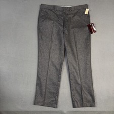 Vintage Farah Dress Pants Mens 42x30 Heather Gray Straight Polyester Wool NWT