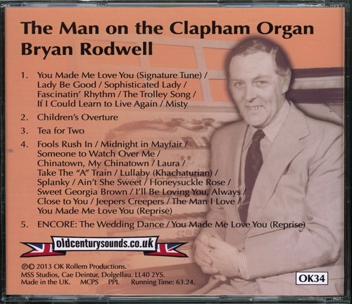 BRYAN RODWELL - Man On The Clapham Organ CD (Granada/Junction/Wurlitzer) 1978 - Picture 2 of 4