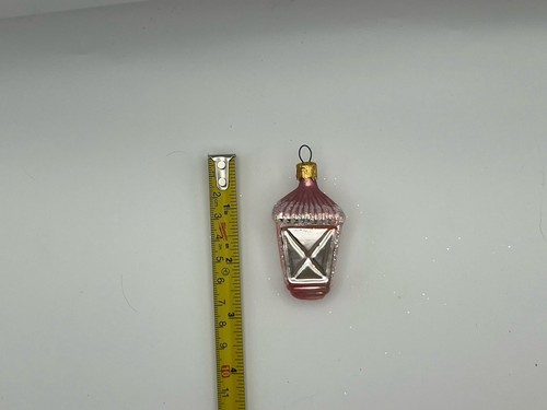 11 Glas Weihnachtsschmuck rosa weiß Glitzer gold Pontil Columbia Retro Weihnachtsmann - Bild 2 von 12