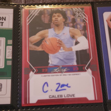 Leaf 2022 Caleb Love Rookie Autographed Limited Edition Basketball Trading Card