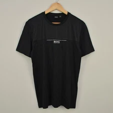 BOSS Hugo Boss Teep 3 Regular Fit Cotton Poly Black T-Shirt Mens Size M Medium