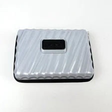 TUMI Delta Amenity Kit Case Mini Traveling Travel Airline Airport Hard Case Gray