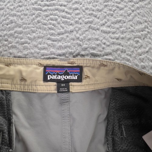 Pantaloncini da passeggio Patagonia Wavefarer uomo 34 grigi elasticizzati UPF 50+ escursionismo outdoor - Foto 8 di 11