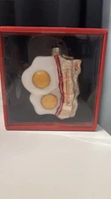 NEW! North Spruce Lane GLASS EGGS & BACON BREAKFAST Christmas TREE ORNAMENT