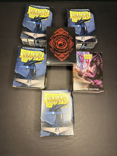 500+ Dragon Shield Card Sleeves  Various Colors + 2 Deck Boxes