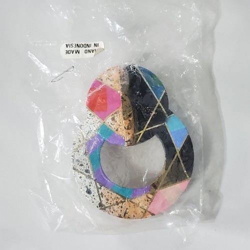 Vintage 80er Nancy B Frank modernistische Kunst geometrische Handarbeit Knopf Anstecknadel SIGNIERT - Bild 12 von 12