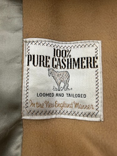 Vtg Men's S Camel Overcoat 100% Pure Cashmere Loomed/Tailored New England Manner - Picture 3 of 14