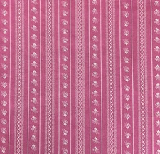 Vintage Wellwood pink floral striped cotton fabric 54”  X 44” W