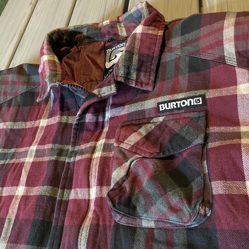 Burton Burgundy Lined Plaid Flannel Jacket Size XL Snow Ski BURTON - Bild 4 von 10