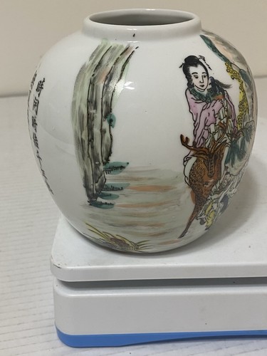 Transart Industries Hong Kong verzierte handbemalte bauchige runde Vase - Bild 4 von 16