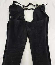 Barnstable Riding Full Chaps Wms M Black Suede Equestrian Zip Up USA Made VGC