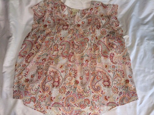 Cynthia Rowley Bluse bunt Paisley Größe 2X Flatterärmel Knöpfe Polyester - Bild 10 von 24