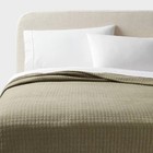 Full/Queen Jersey Quilt Dark Olive Green Heather - Threshold