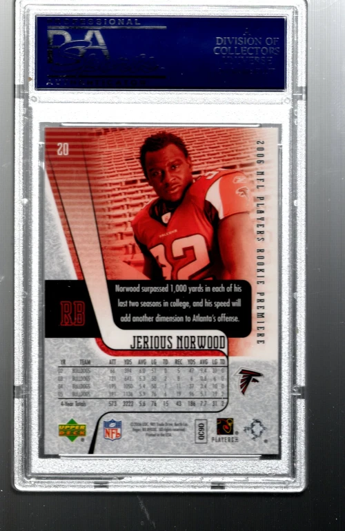 2006 Upper Deck Rookie Premiere #20 Jerious Norwood - PSA Gem Mint (10) - Image 2 of 2