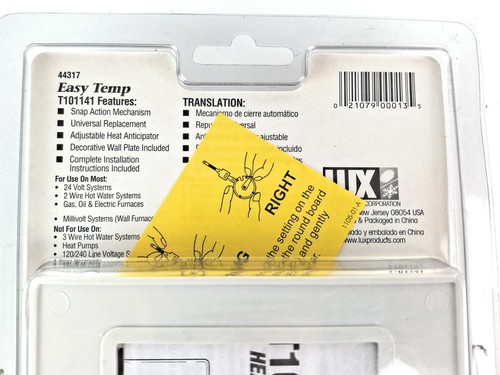 LUX Easy Temp T101141 Mechanical Thermostat Heating Only Accesories incl Sealed - Picture 4 of 10