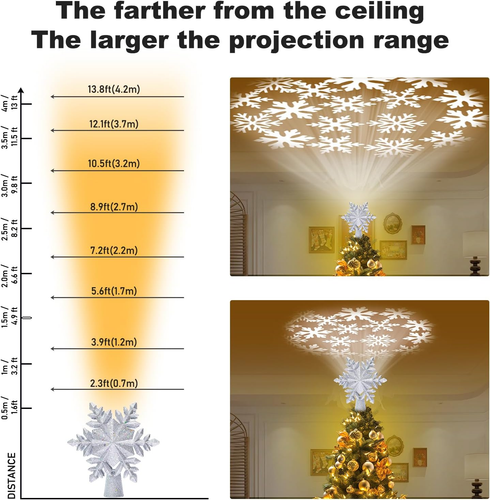Proyector LED Árbol de Navidad Topper Luz Estrella 3D con 6 Patrones Giratorios - Imagen 3 de 7