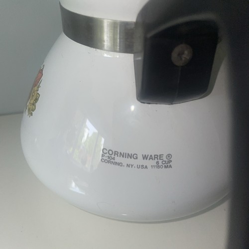 Vintage Corning Ware 6 Tassen Teekanne/Kaffee Le The` Spice of Life P-104 mit Deckel RAR! - Bild 6 von 8