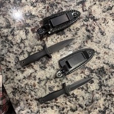 Schrade Boot Combat Knife Black Stainless Steel Spear Point w/ Sheath