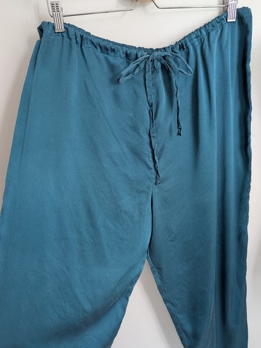 Vtg Victoria Secret Silk Pajama Set Top Pants L M Green Quiet Luxury Old Money - Picture 8 of 14