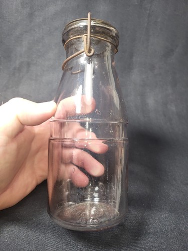 Antique, Milk/Cream Bottle, " A. G. Smalley & Co." with Tin "Clamp" Top Lid - Picture 2 of 24