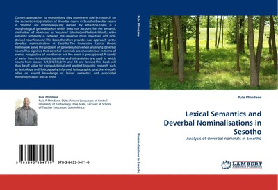 Pule Phindane | Lexical Semantics and Deverbal Nominalisations in Sesotho | Buch