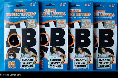 Royal Brites Velvet Project Letters, 2.5in, 95 Pieces/Pack, 4 Packs