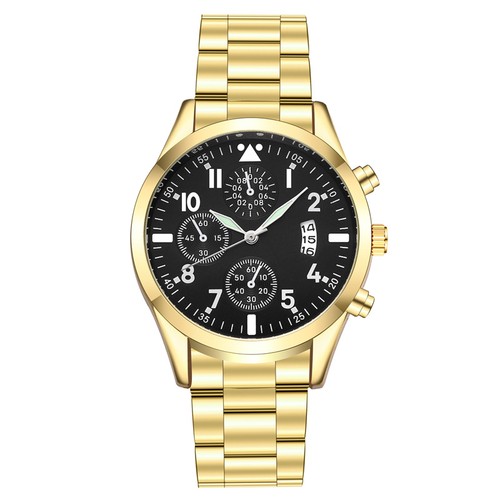Men's Chronograph Wristwatch Stainsteel Steel Band Luminous Analog Quartz Watch - Picture 13 of 15