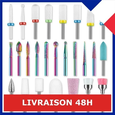 Lot de 26 Embouts Ponceuse Ongles en Céramique et Diamant Professionnels - Photo 1/4