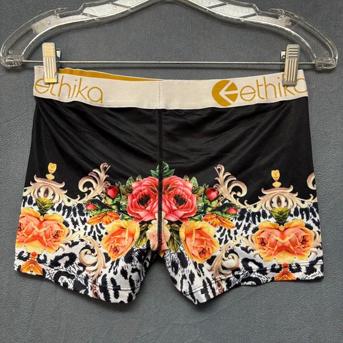 Ethika Boy Shorts Sports Bra Set Roses Performance Athletic Gym Lifting Workout - Picture 6 of 13