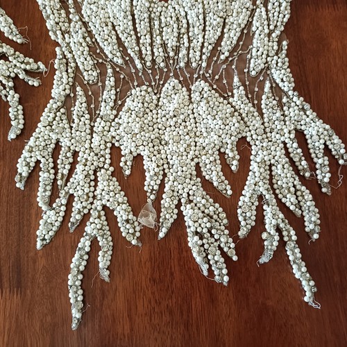 Vintage Bridal Applique Pearl Crystal Bodice Front And Back - Picture 7 of 16
