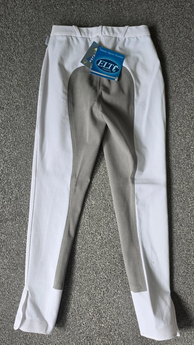 ELT Reithose "Micro" mit Vollbesatz Damen weiß/grau Turnier Gr. 36 NEU
