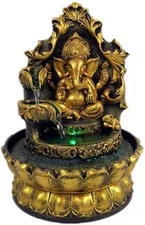 Ganesha Statues Indoor Water Fountain, Elephant Buddah Statute Tabletop Fount...