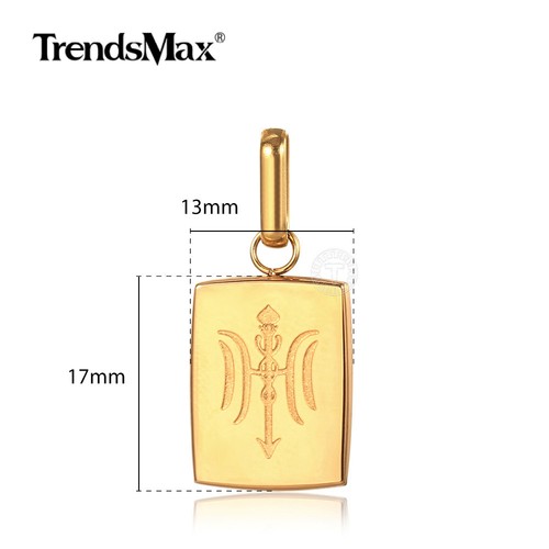 Mens Gold Plated Stainless Steel Religion Medallion Pendant Charm only (17*13mm) - Imagen 2 de 2